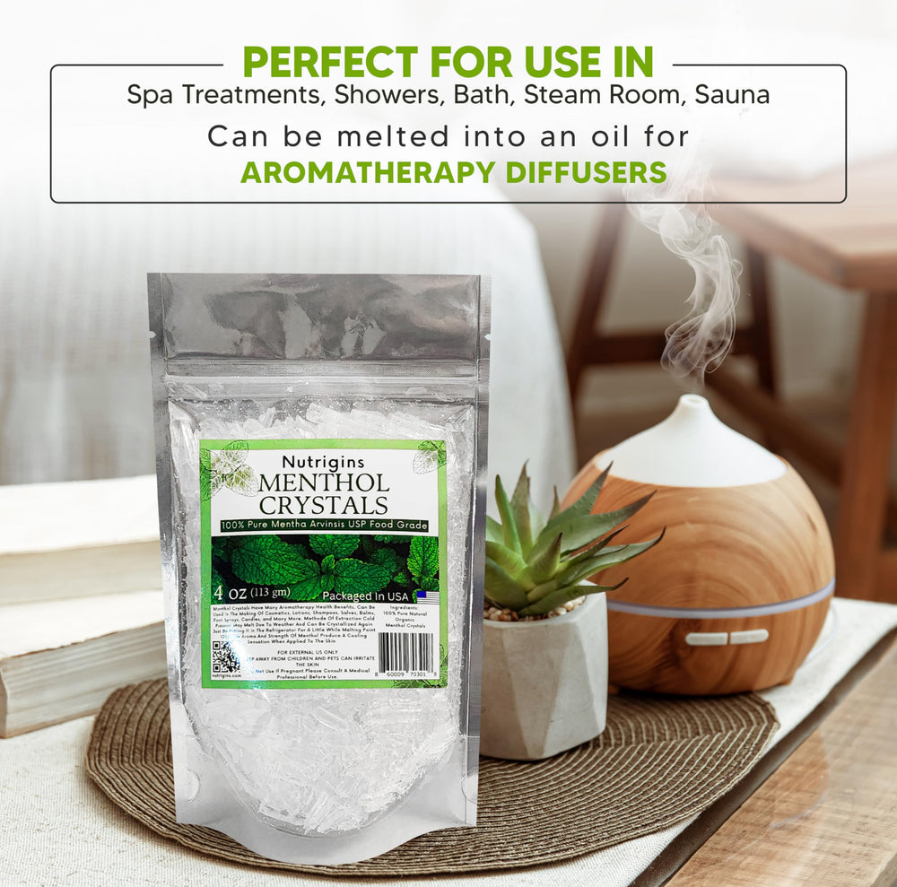 Nutrigins cristales de mentol para velas artesanales con aroma fresco.