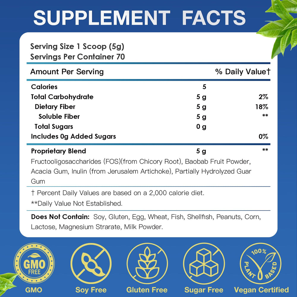 NutriGut fiber blends with inulin and acacia for gentle gut support