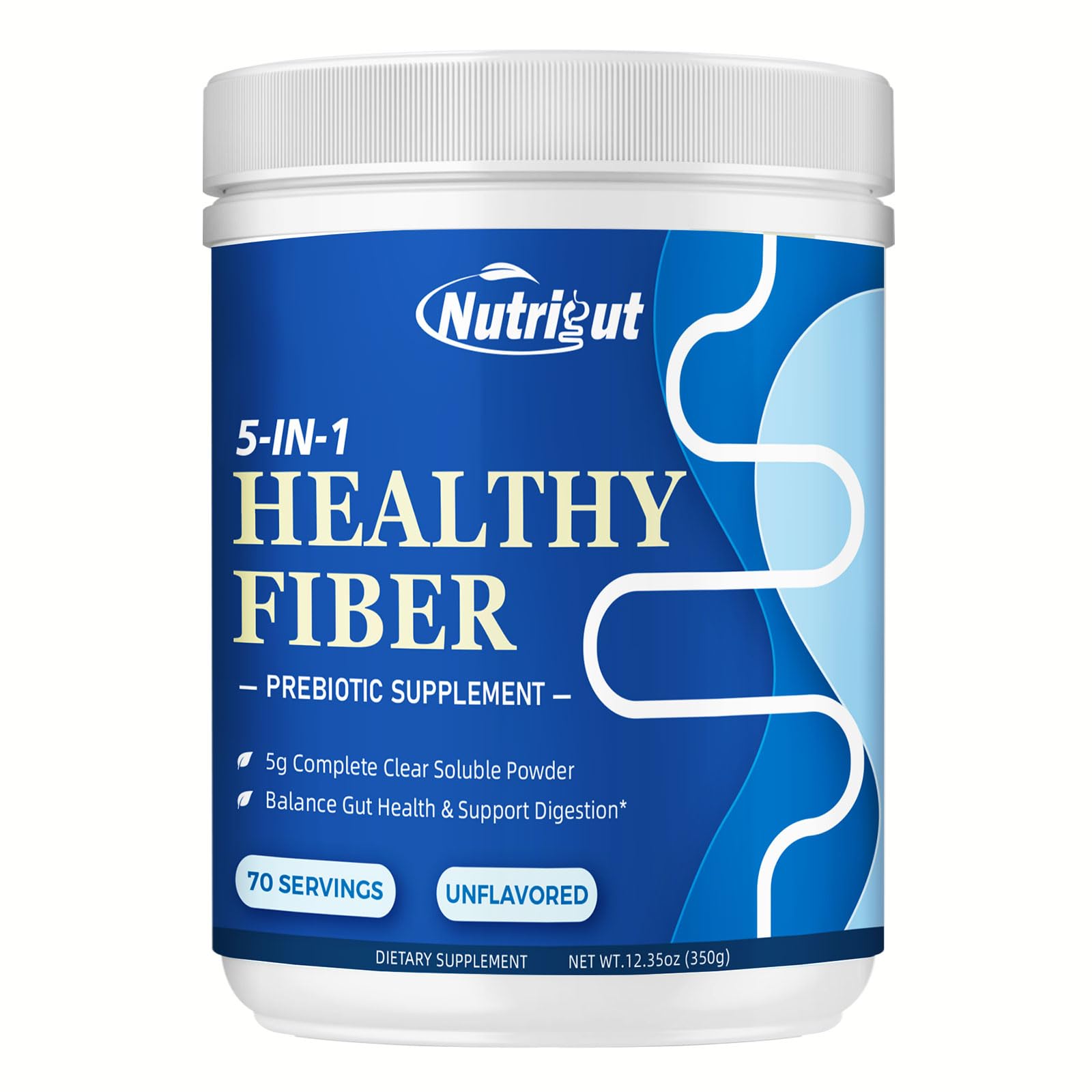 NutriGut Fiber Powder tub front for daily digestive support
