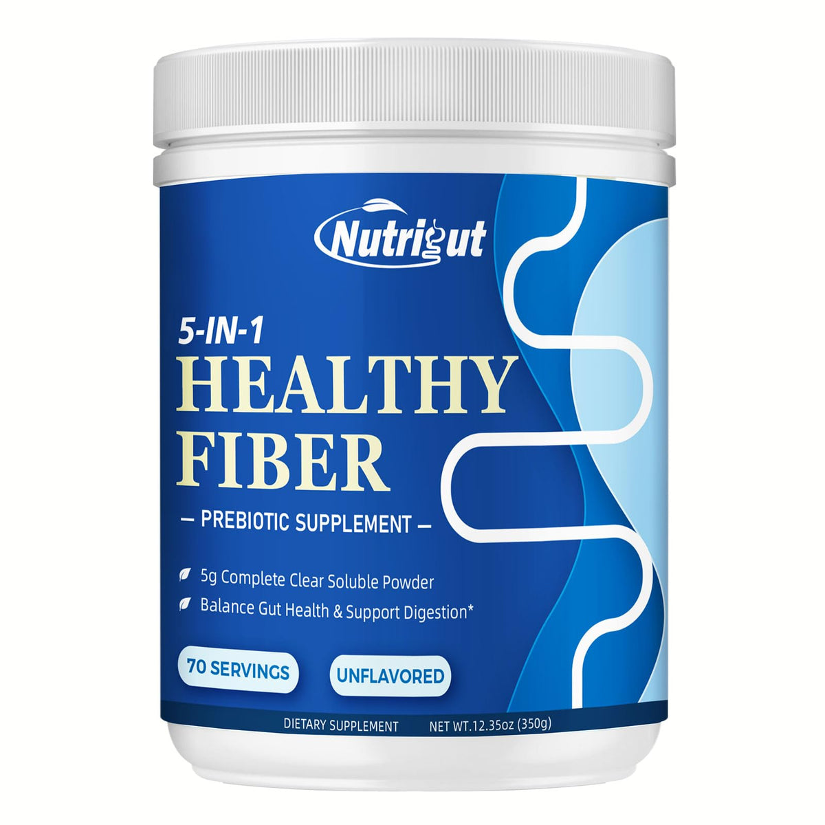 NutriGut Fiber Powder tub front for daily digestive support