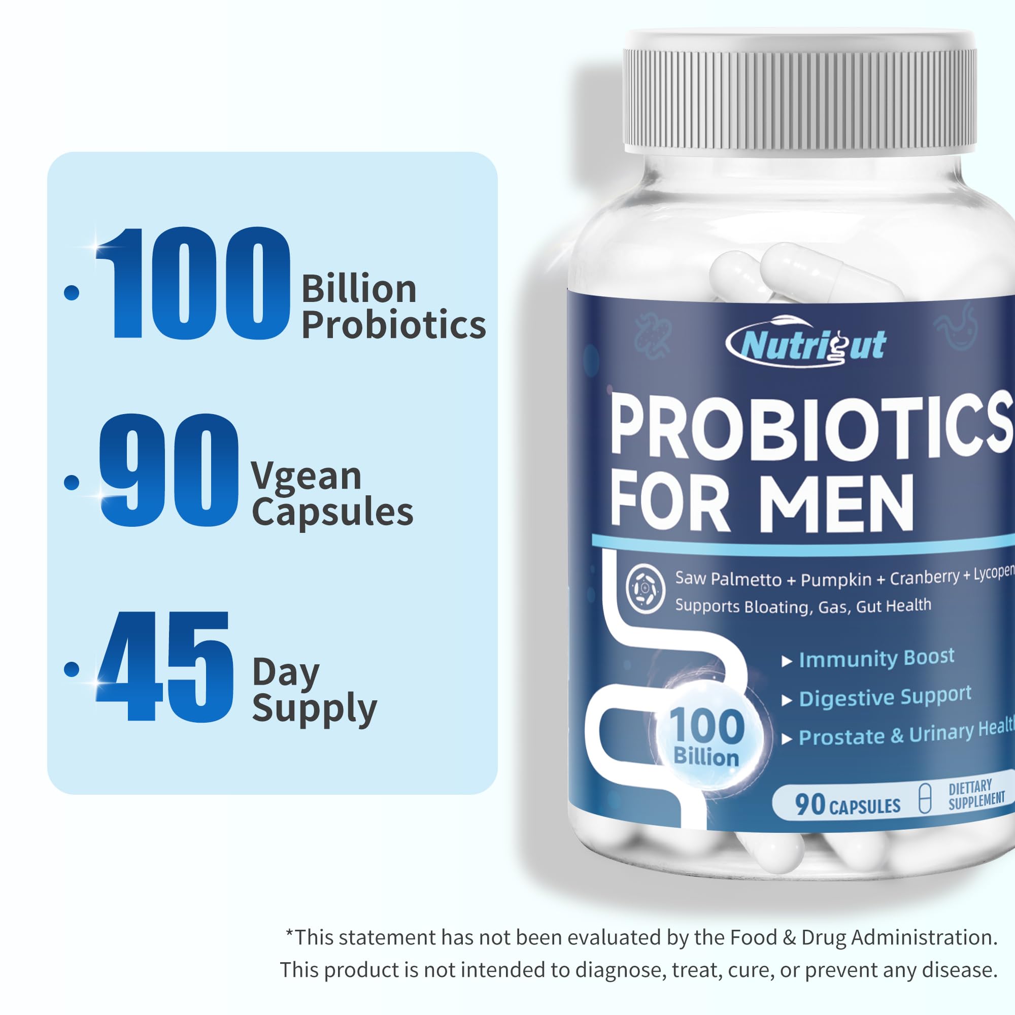 NutriGut Probiotics for Men cranberry and lycopene boost supports prostate health considerations