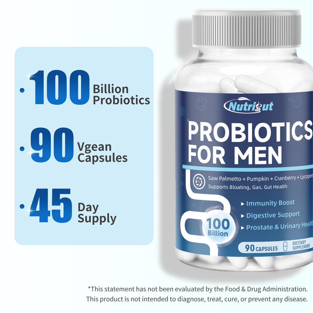 NutriGut Probiotics for Men cranberry and lycopene boost supports prostate health considerations