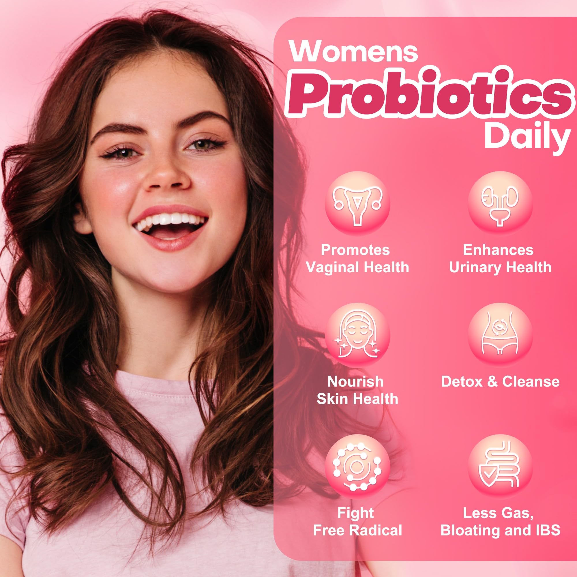 NutriGut Probiotics for Women with D-mannose and cranberry imagery supporting urinary balance