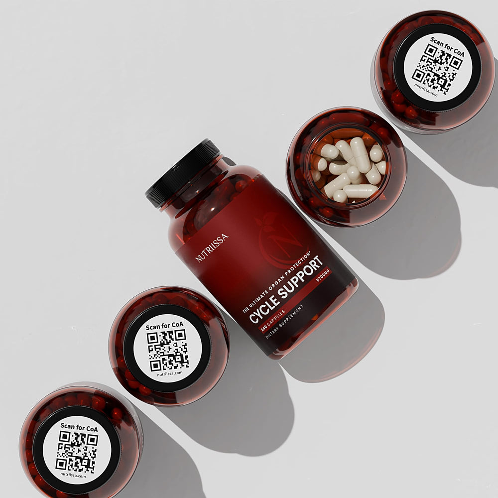 Nutriissa Cycle Support ingredient-nac-tudca bottle highlights NAC and Tudca compatibility.