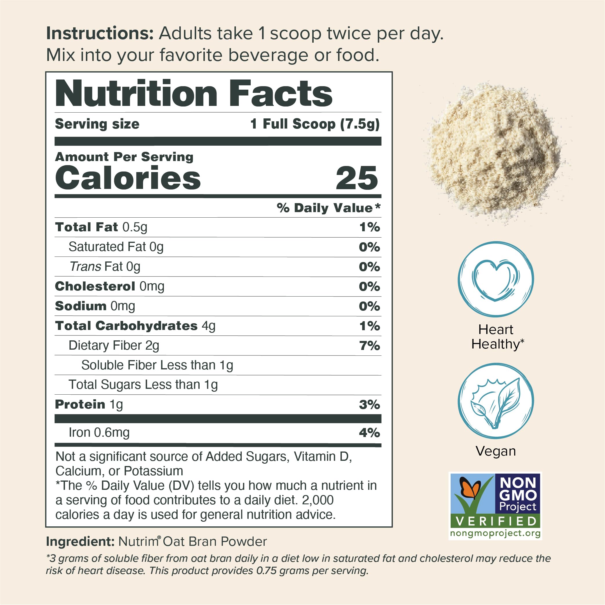 Nutrim Oat Bran Powder stirred into smoothie for digestive health support.