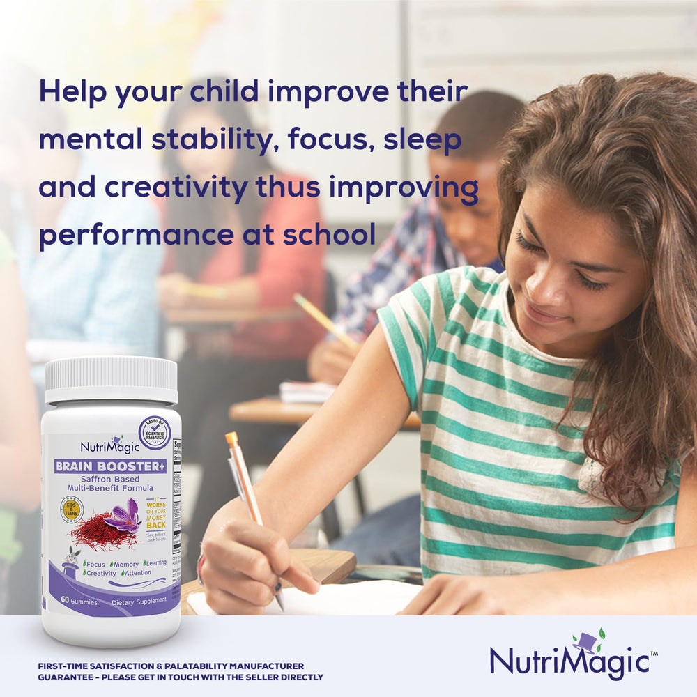 NutriMagic flavor warranty graphic emphasizes strawberry taste and kid approval.