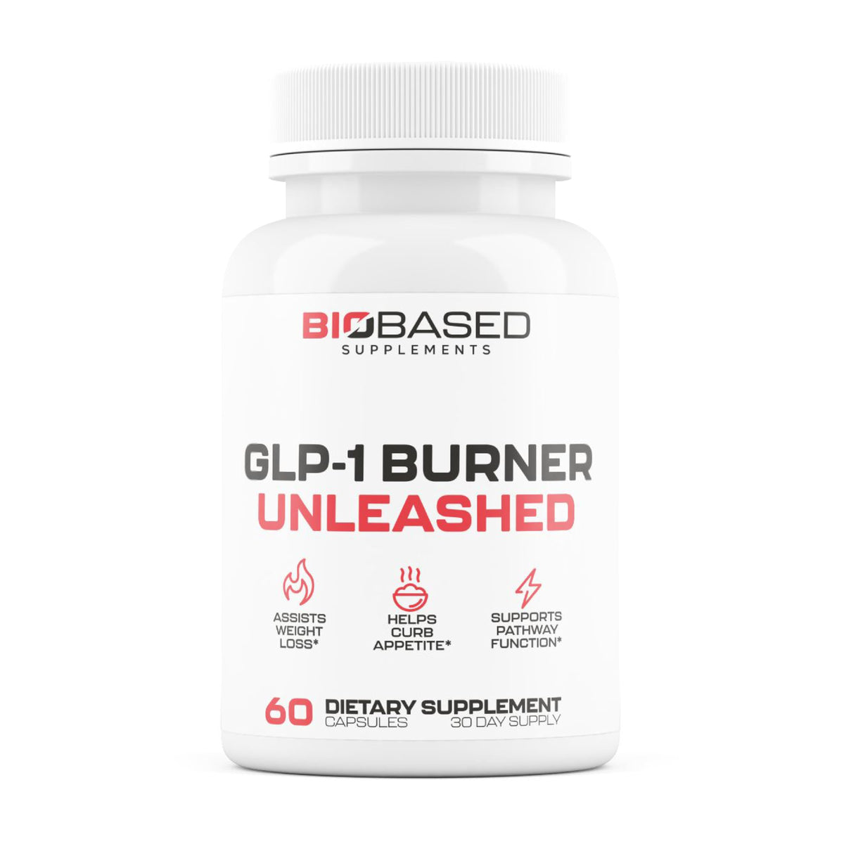 Nutrimend IQ GLP-1 Burner bottle with capsules for convenient daily use and energy.
