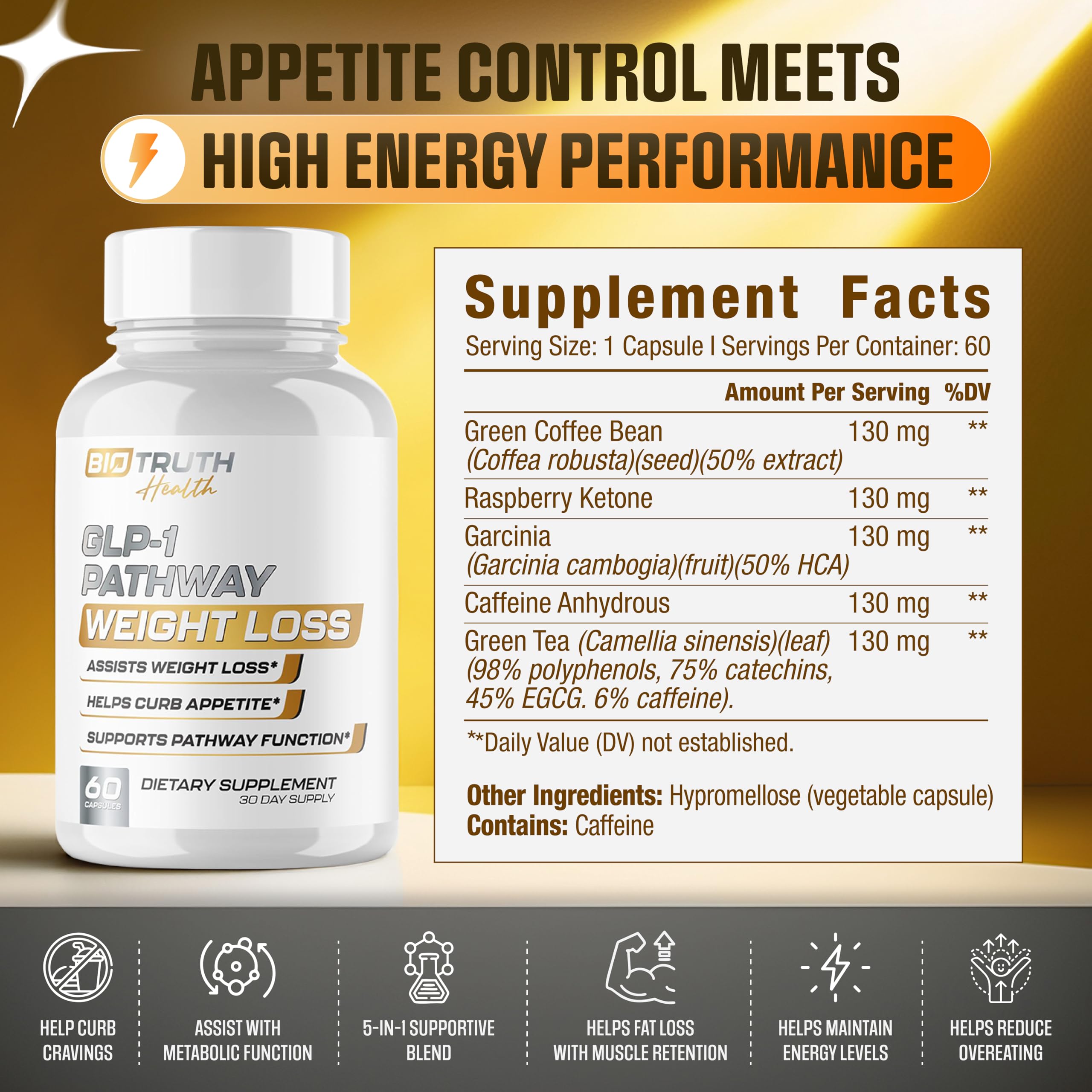 Nutrimend IQ GLP-1 Weight Loss Pills label close-up highlights balance and daily use.