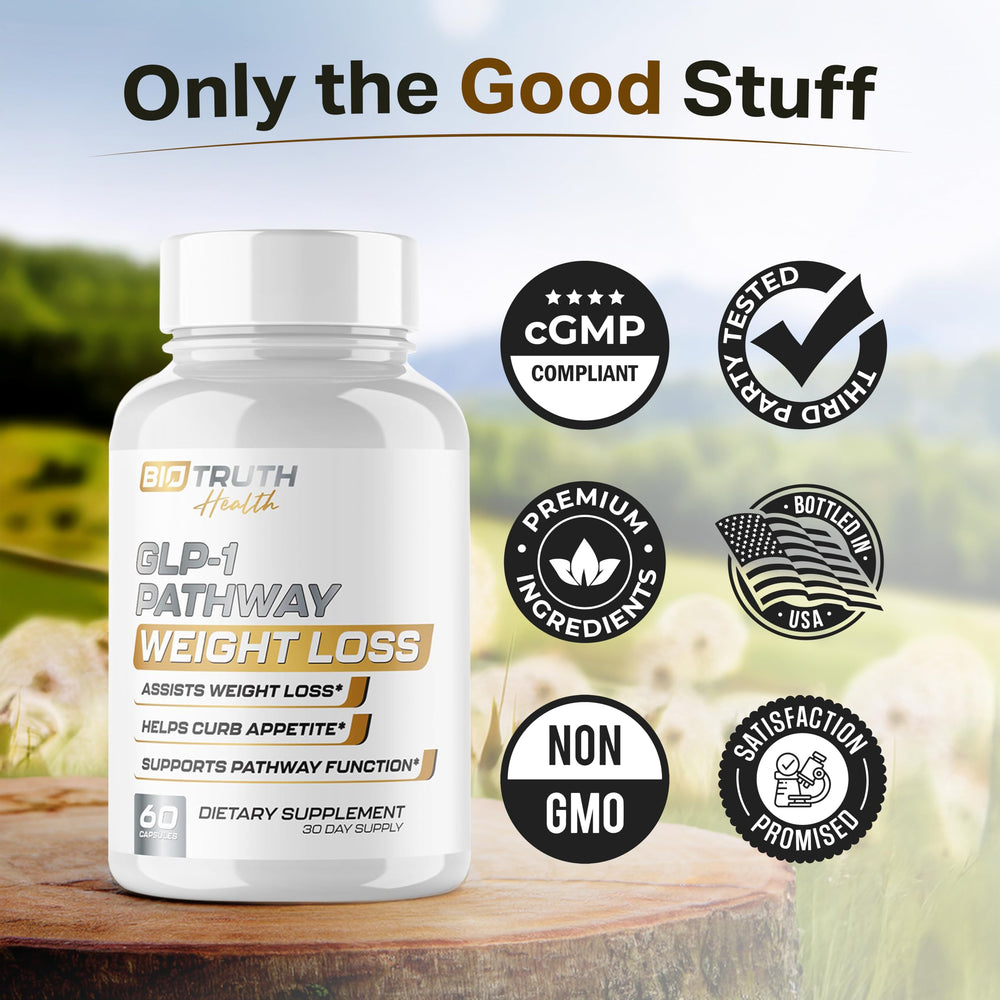 Nutrimend IQ GLP-1 Weight Loss Pills on a clean desk with notebook.