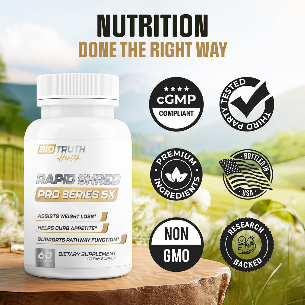 Nutrimend IQ Rapid Shred Pro Series 5X lifestyle shot in gym or kitchen.