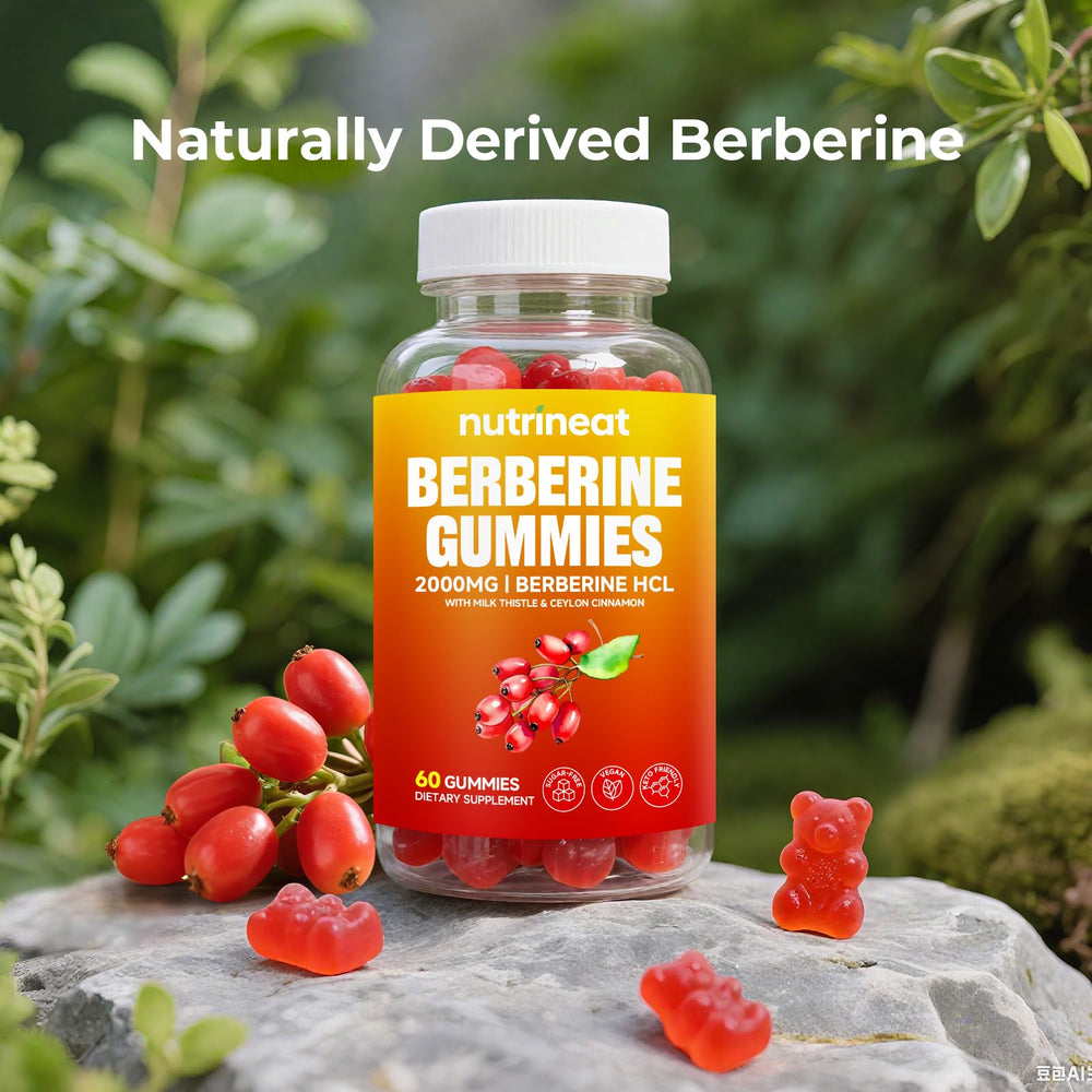 Two NutriNeat Berberine Gummies servings on a plate for easy daily use.