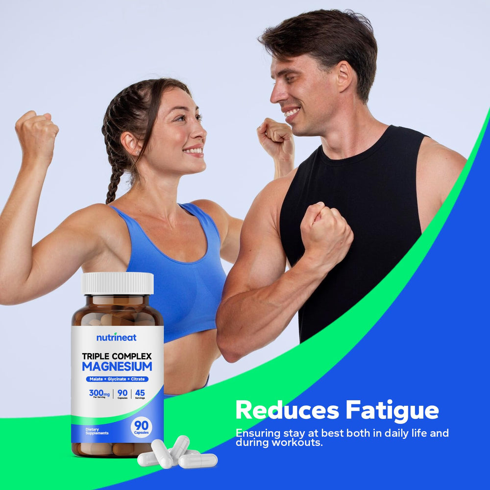 NutriNeat bottle with nutrition label and magnesium trio.