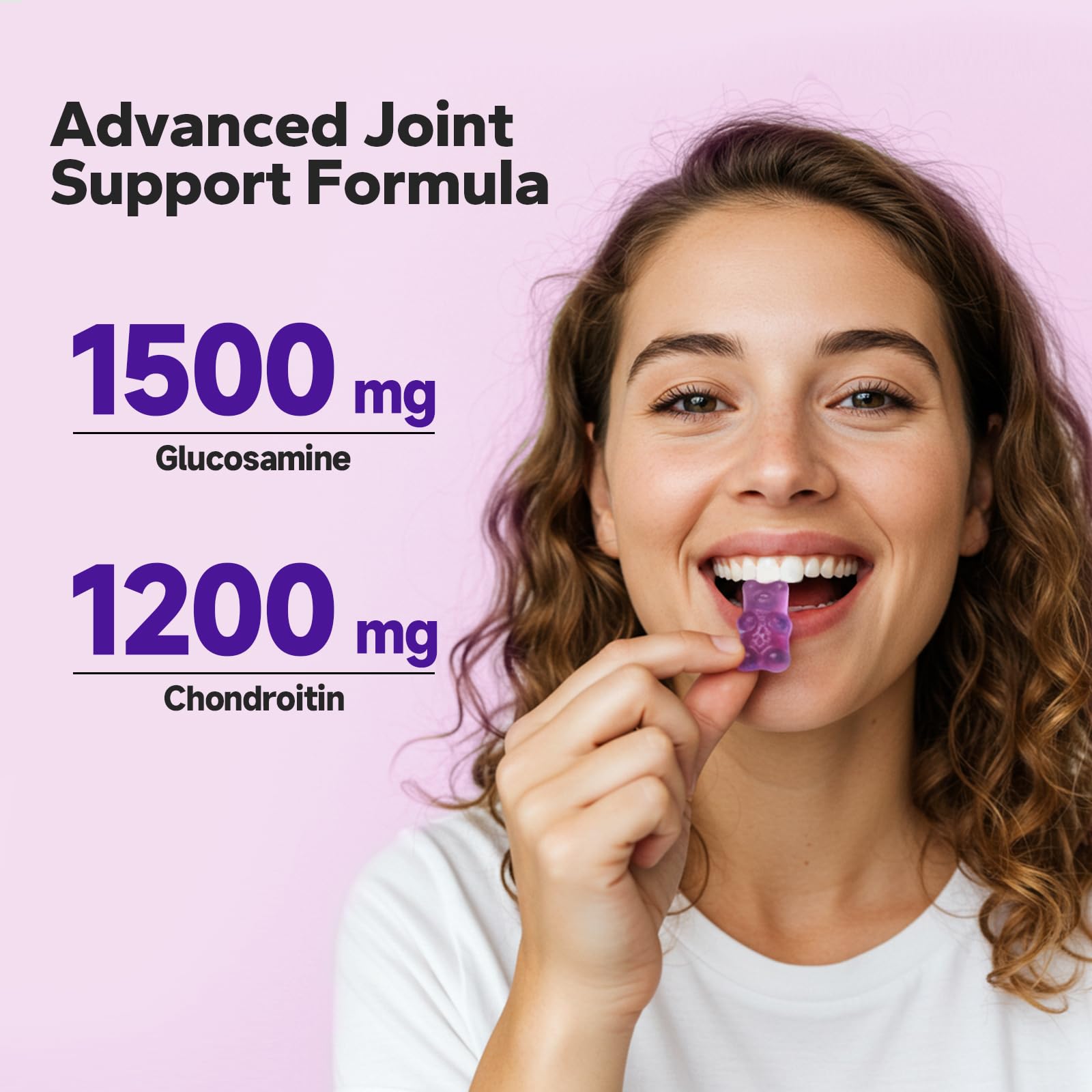 NutriNeat blueberry flavored gummies showing convenient on-the-go joint comfort.