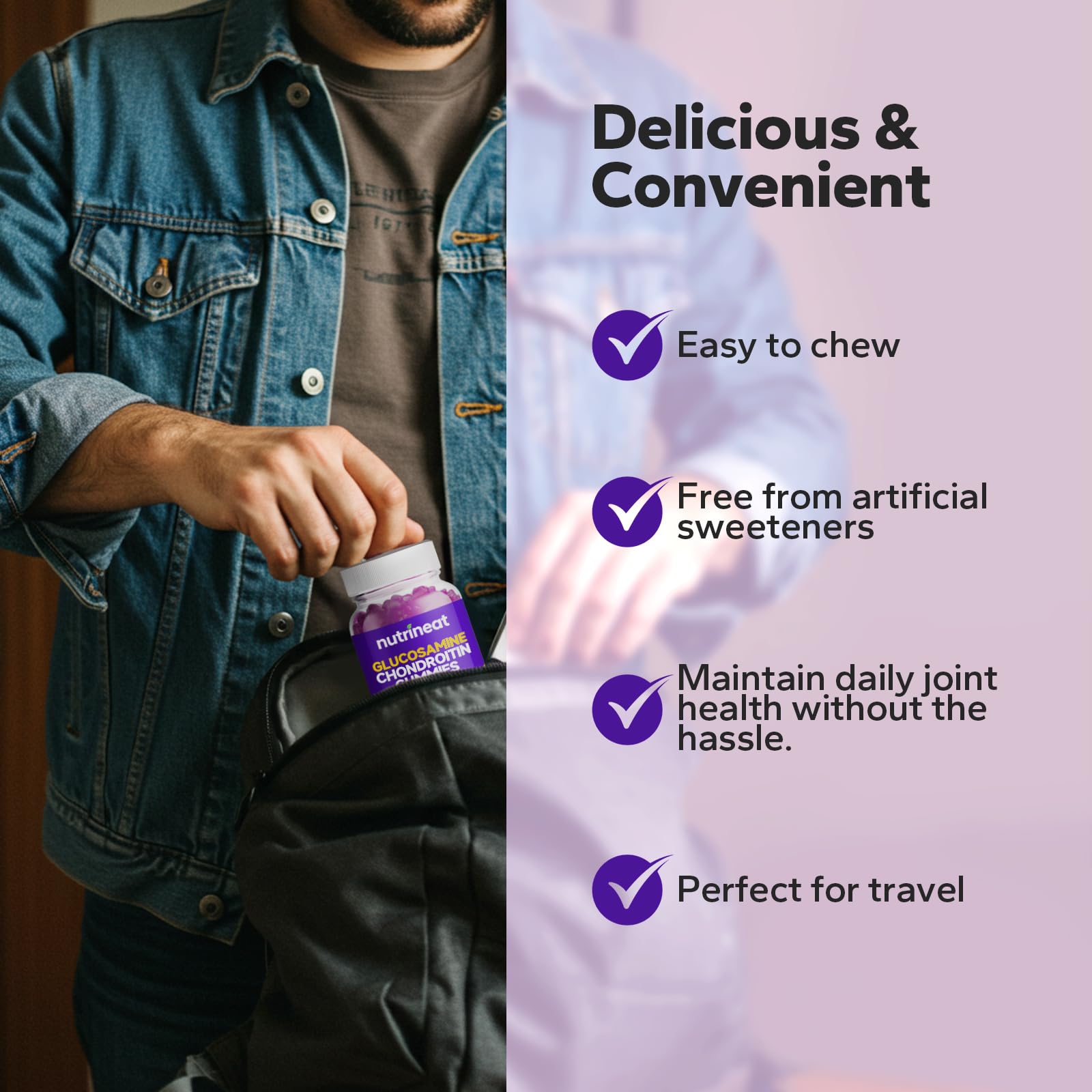 NutriNeat Gummies front label with ingredients for informed choice.