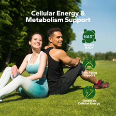 NutriNeat NAD+ label detail emphasizes resveratrol antioxidant blend.