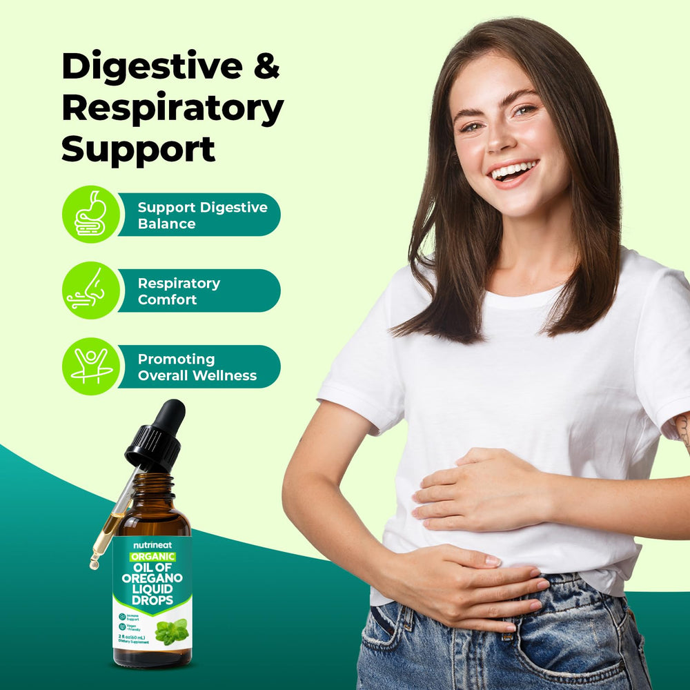 NutriNeat Oregano Oil Drops dropper for precise daily dosing