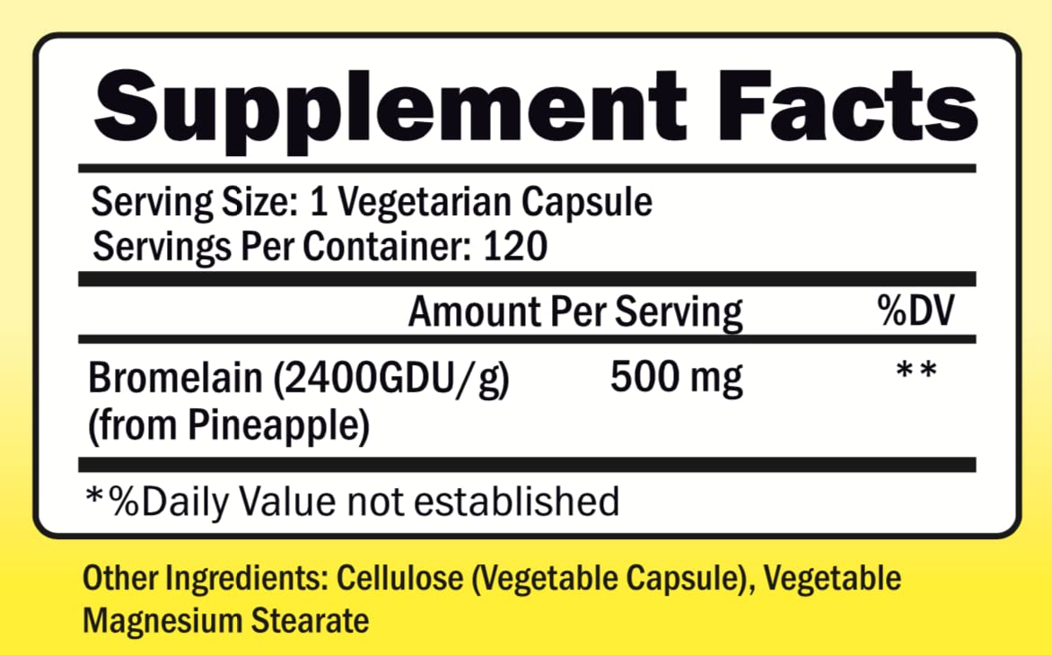 NutriONN Bromelain packaging display showing value and money-back promise
