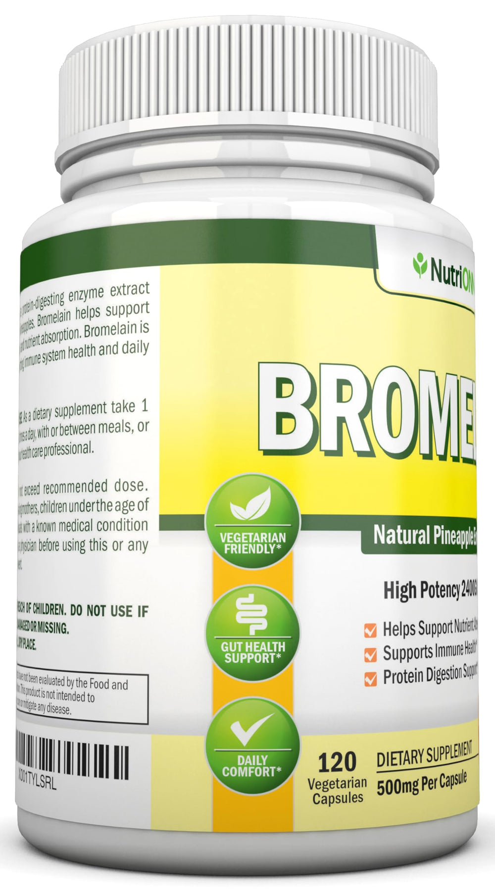 NutriONN Bromelain pineapple-origin source highlighting natural enzyme from real fruit