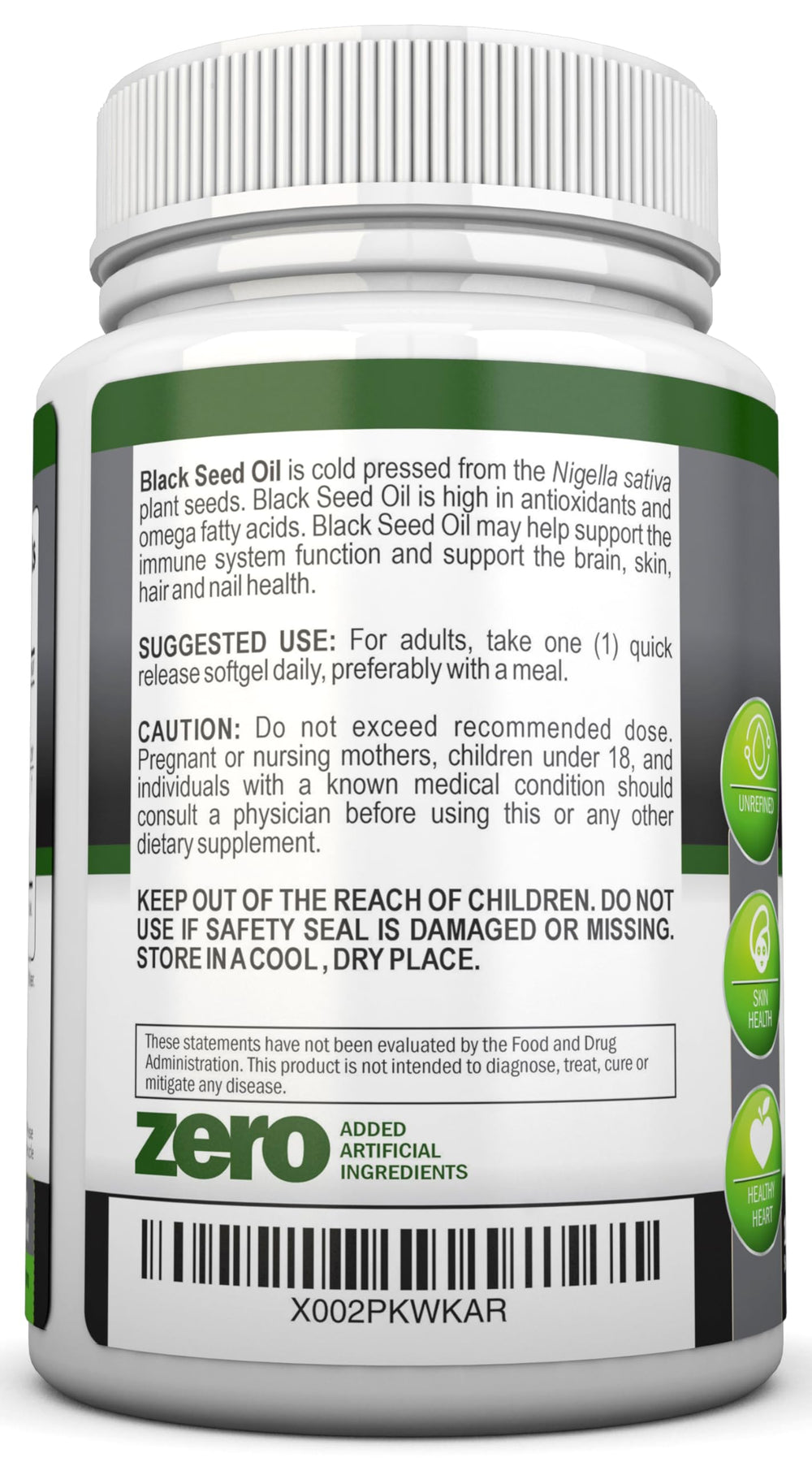 NutriONN Black Seed Oil with high thymoquinone content for antioxidant benefits.