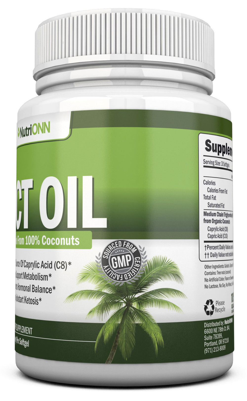 NutriONN MCT Oil being added to coffee for a quick boost