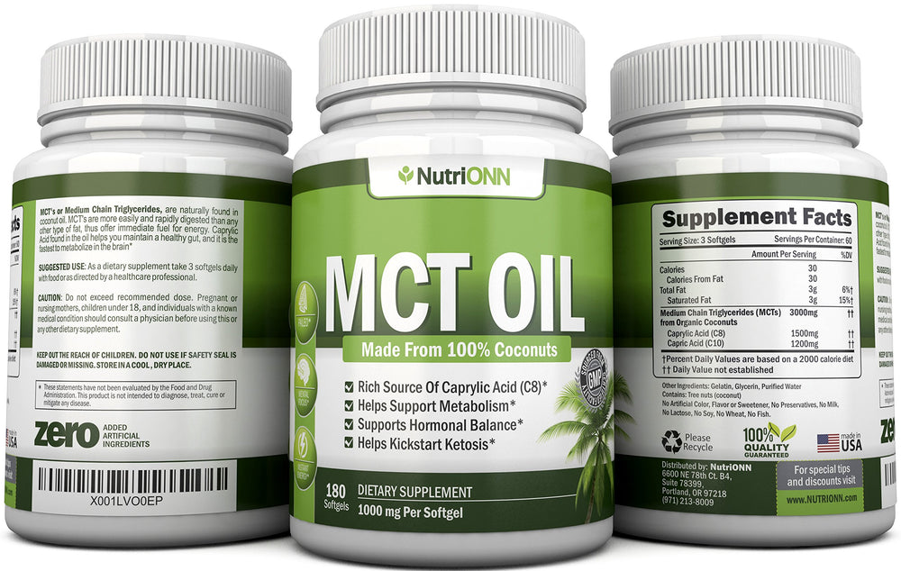 NutriONN MCT Oil third-party lab testing badge indicating quality
