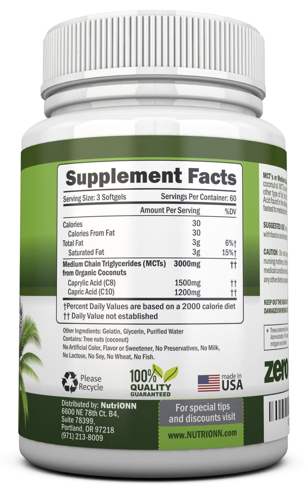Close-up of NutriONN MCT Oil capsules showing portable, convenient form