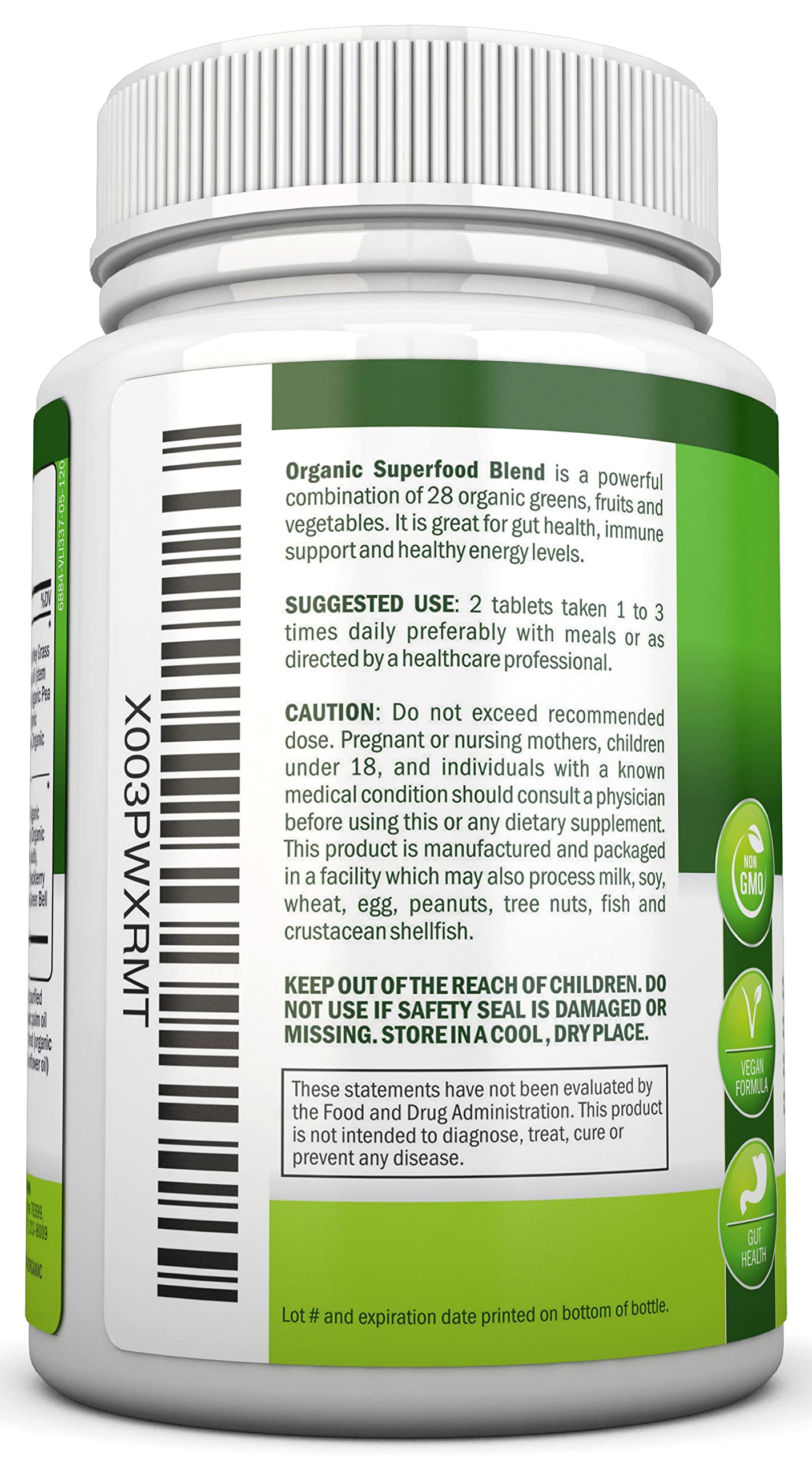 NutriONN digestive health focus with fiber and chlorophyll.