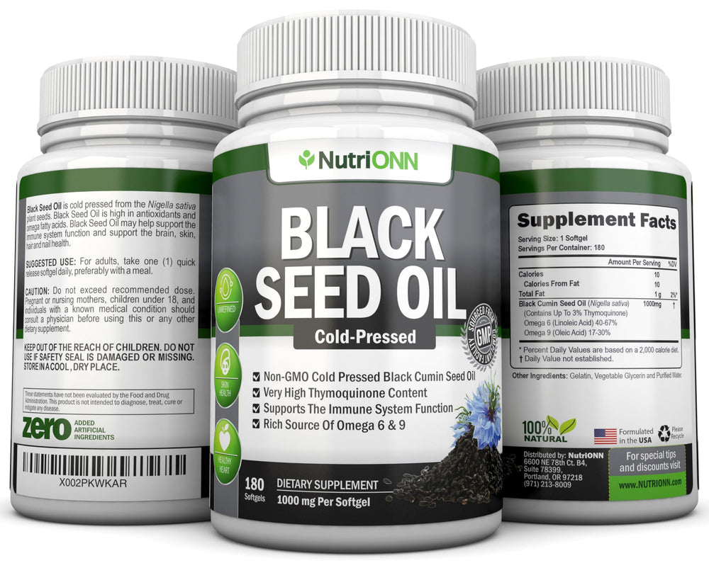 NutriONN US-made Black Seed Oil produced in GMP and FDA-inspected facility.