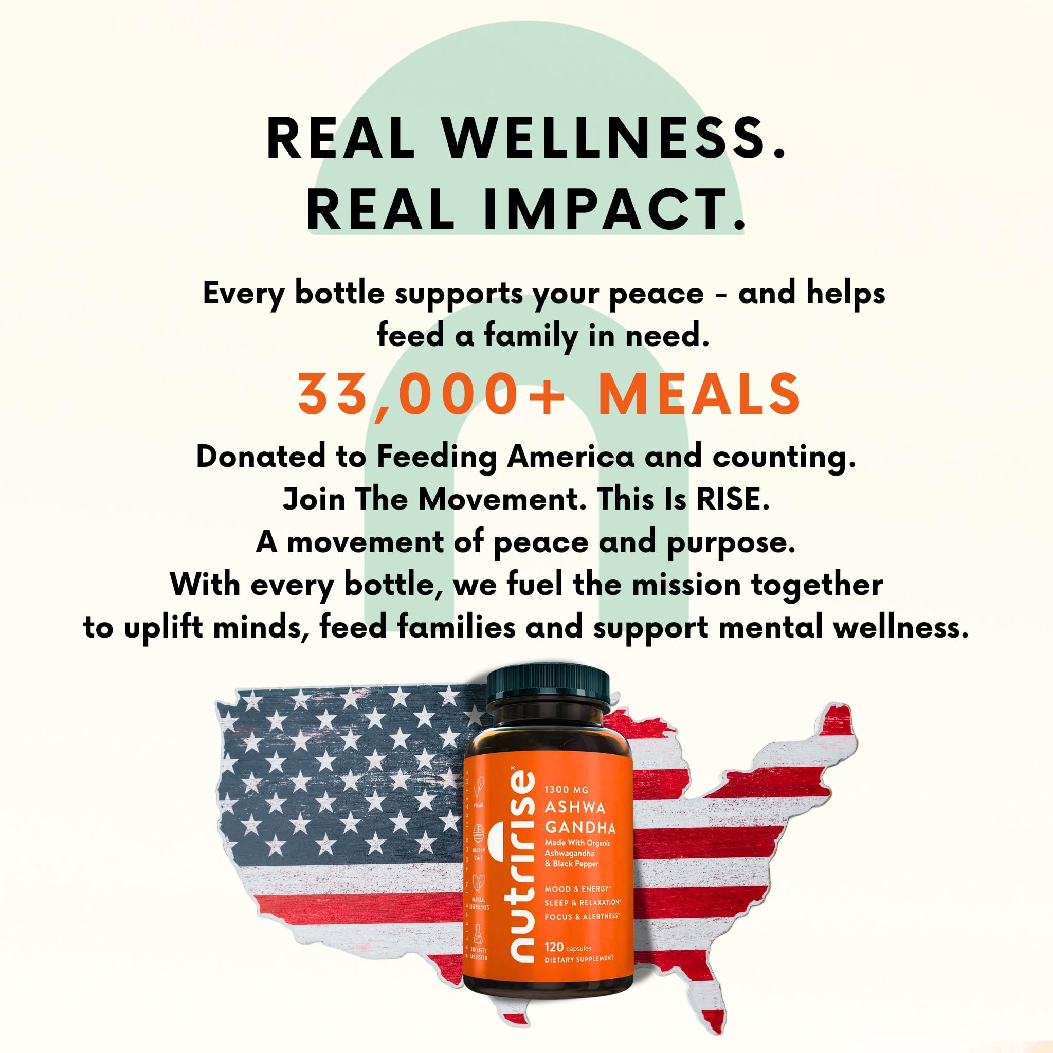 NutriRise immunity and vitality message on label for daily wellness.