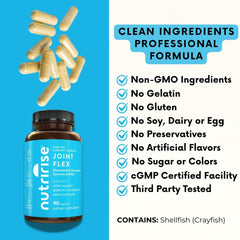 NutriRise Joint Flex capsules closeup shows easy-to-take softgels.