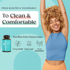 NutriRise psyllium husk and flaxseed visual emphasizing prebiotic fiber benefits.