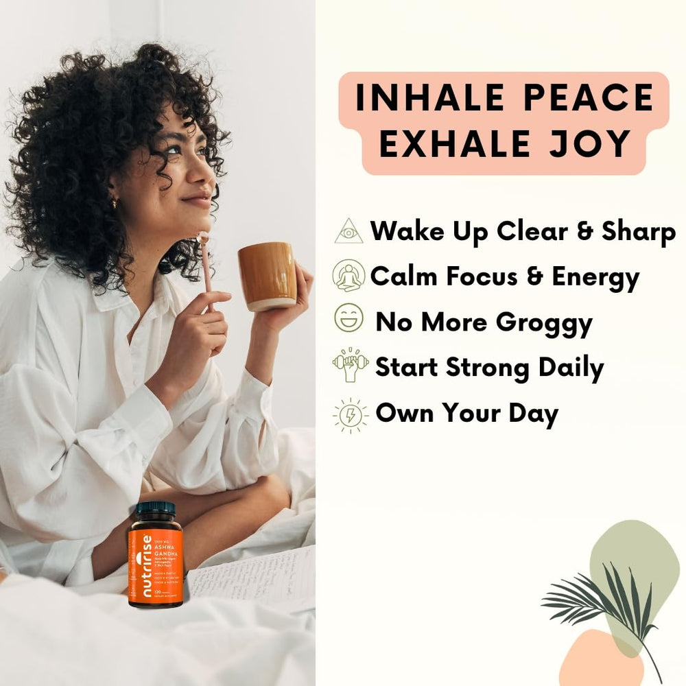 NutriRise serene bottle scene suggesting restful sleep benefits.