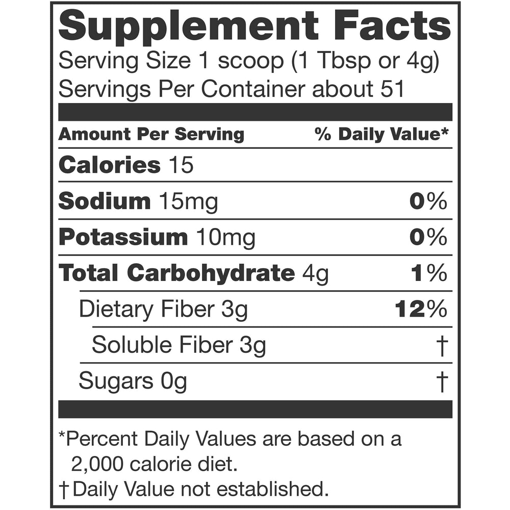 Nutrisource Fiber Powder marked low-FODMAP, gluten-free, lactose-free benefits
