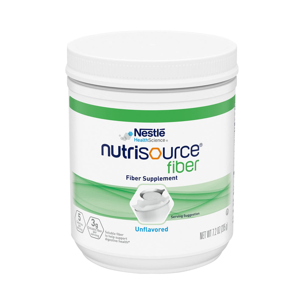 Nutrisource Fiber Powder canister front, unflavored formula for daily fiber support