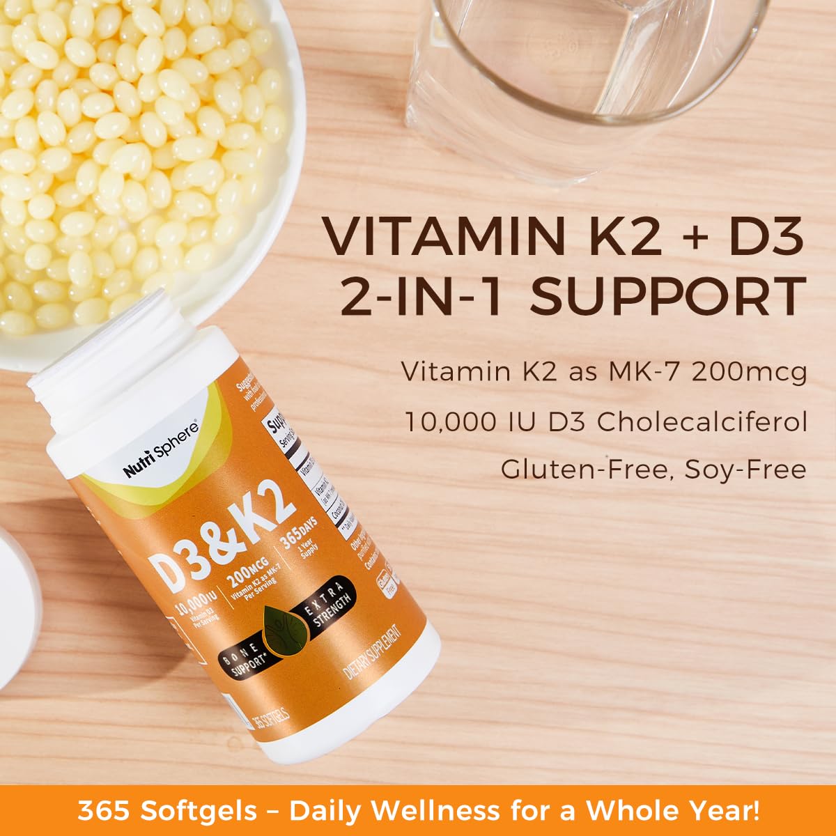 Softgels resting in coconut oil illustrating natural carrier for fat-soluble vitamins.