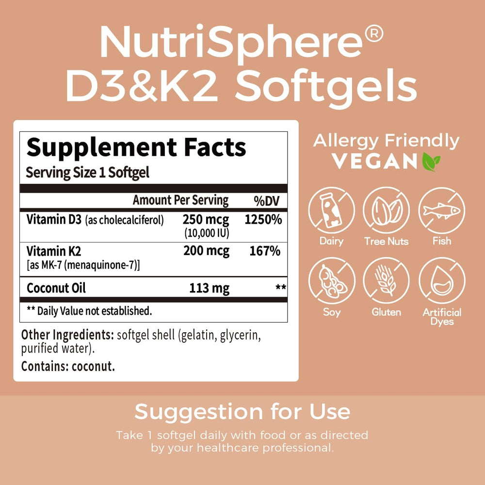GMP-certified and third-party testing icons on NutriSphere packaging.