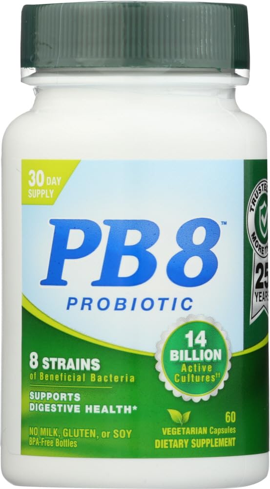 Nutrition Now PB 8 probiotic bottle with 14B cultures supporting digestive balance
