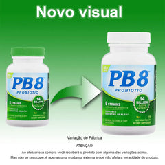 Nutrition Now PB8 Acidophilus Veg bottle on table, convenient daily routine.