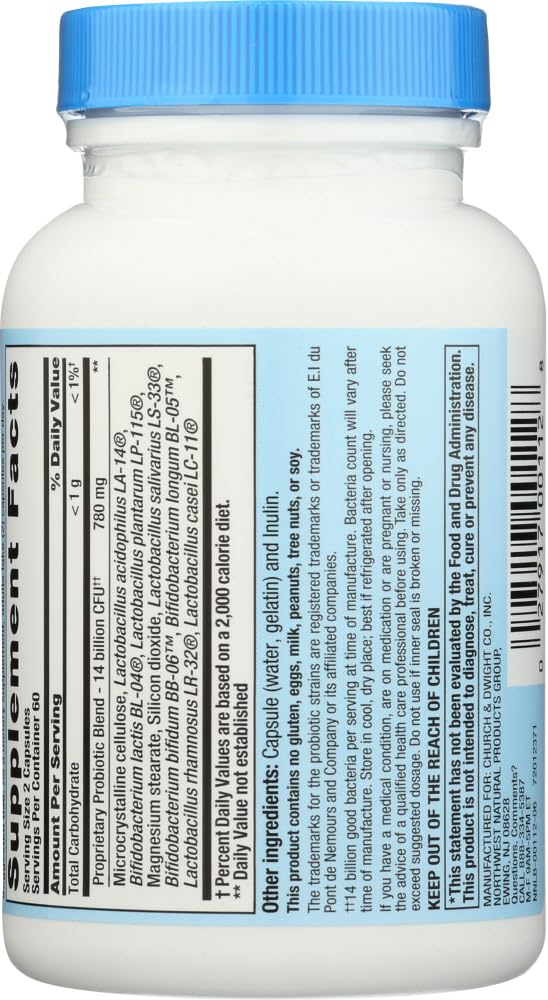 Nutrition Now PB8 Pro-biotic Acidophilus 120-count value-pack label closeup with dosage directions