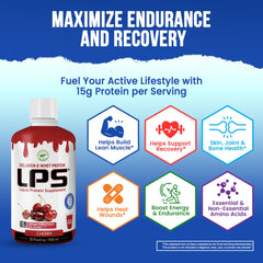 Nutritional Designs LPS bottle on counter highlights convenient ready-to-drink nutrition