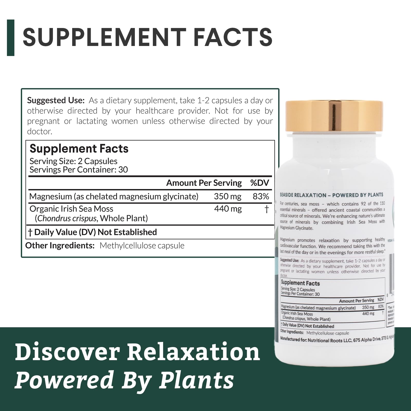 Nutritional Roots bottle pour demonstrates quick serving for daily use