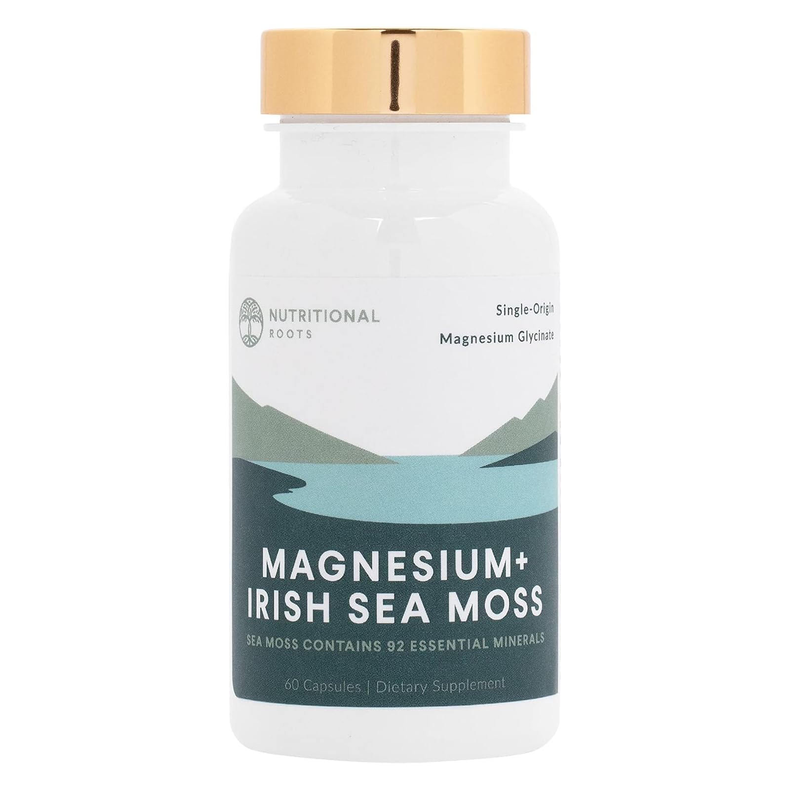Nutritional Roots magnesium + Irish sea moss bottle for daily mineral support