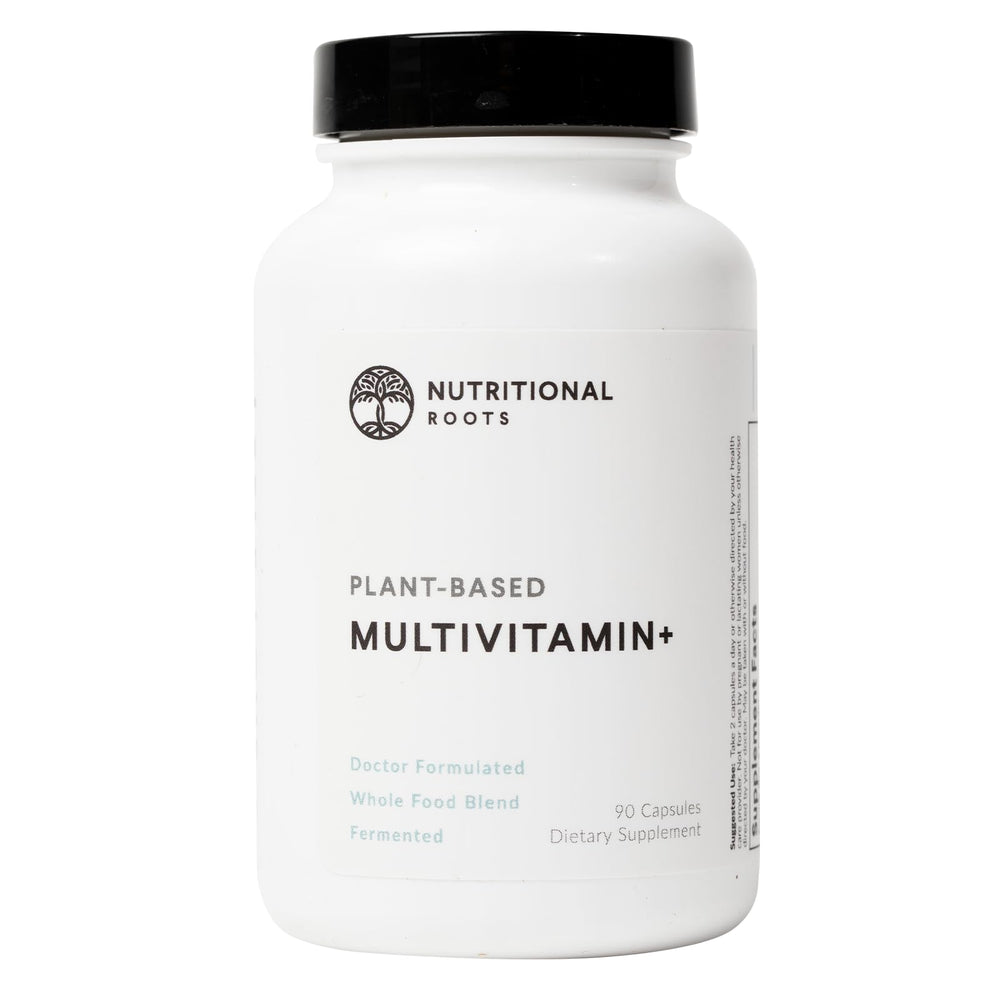 Nutritional Roots Multivitamin+ bottle for convenient daily wellness support