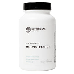 Nutritional Roots Multivitamin+ bottle for convenient daily wellness support