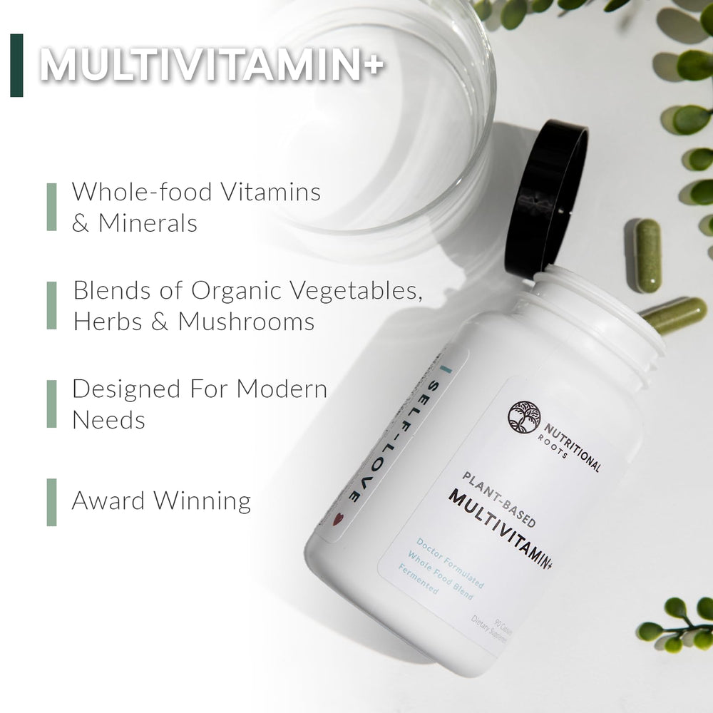 Nutritional Roots Multivitamin+ capsules ready for easy absorption and daily use