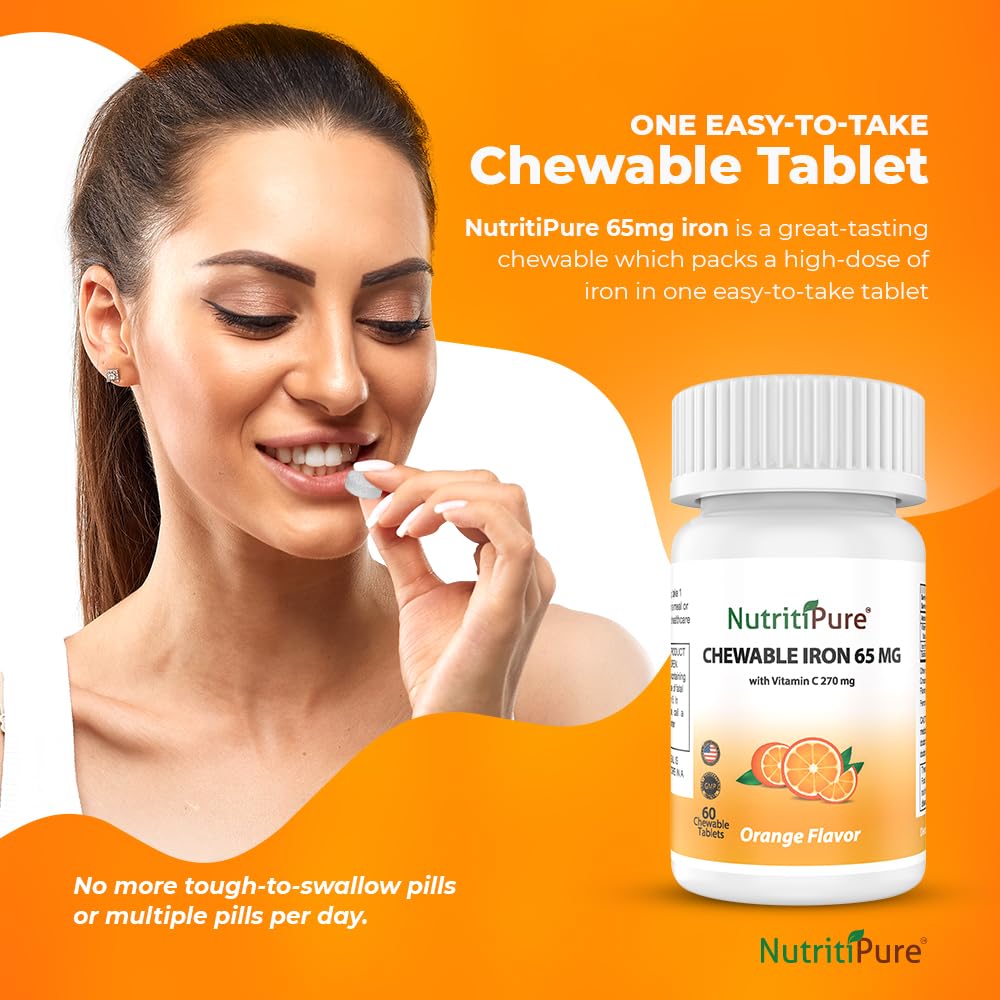 NutritiPure carbonyl iron graphic highlights higher absorption with gentler stomach tolerance