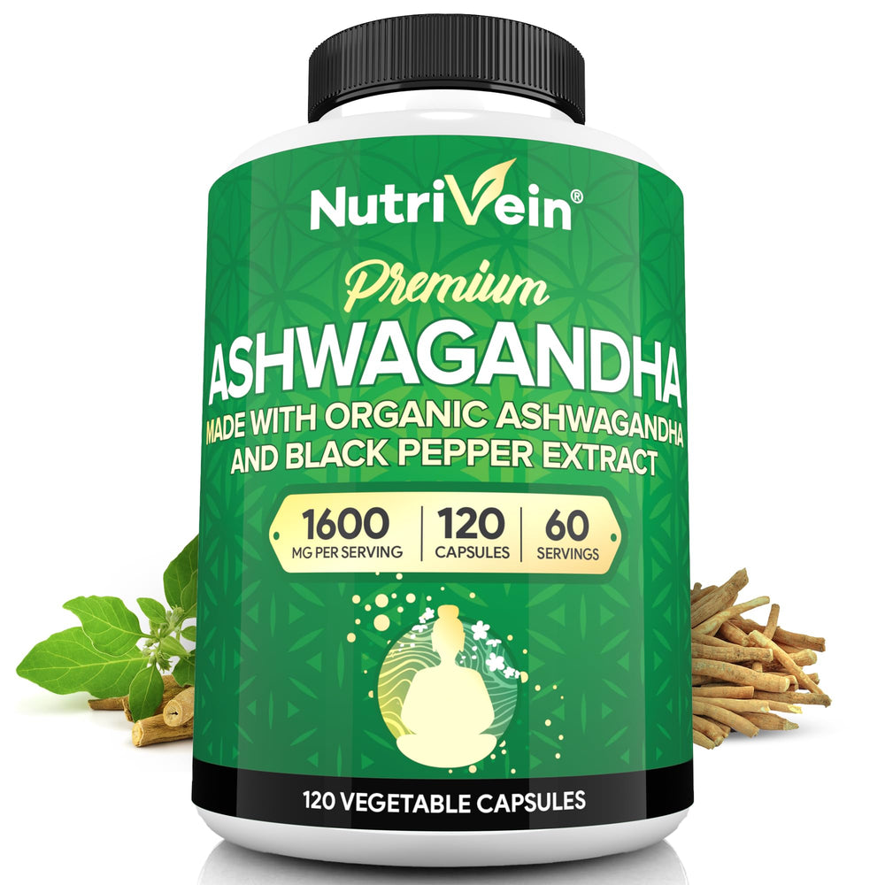 Nutrivein Ashwagandha bottle for easy daily use and mood balance.