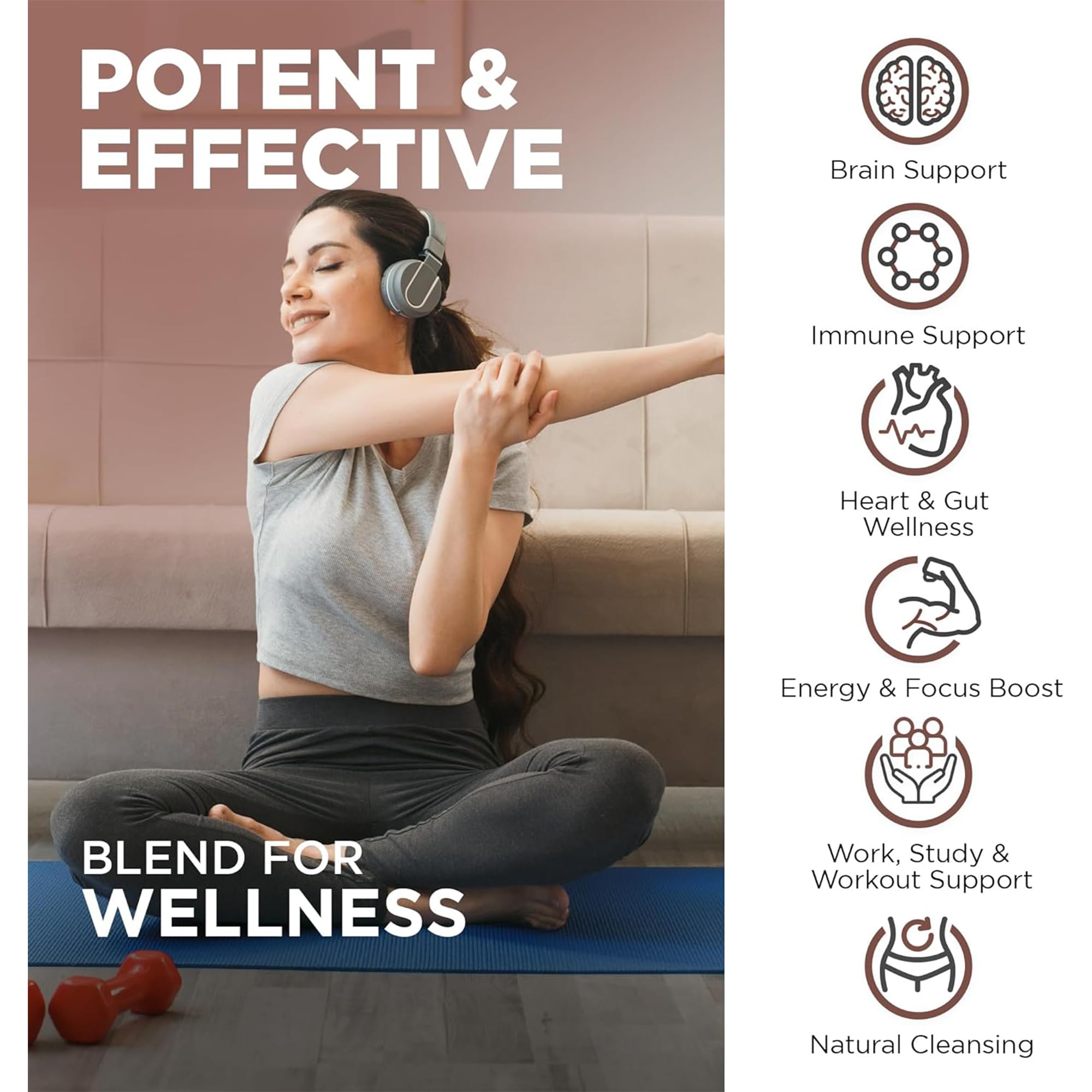 Nutrivein capsules held in hand ready for daily dosing