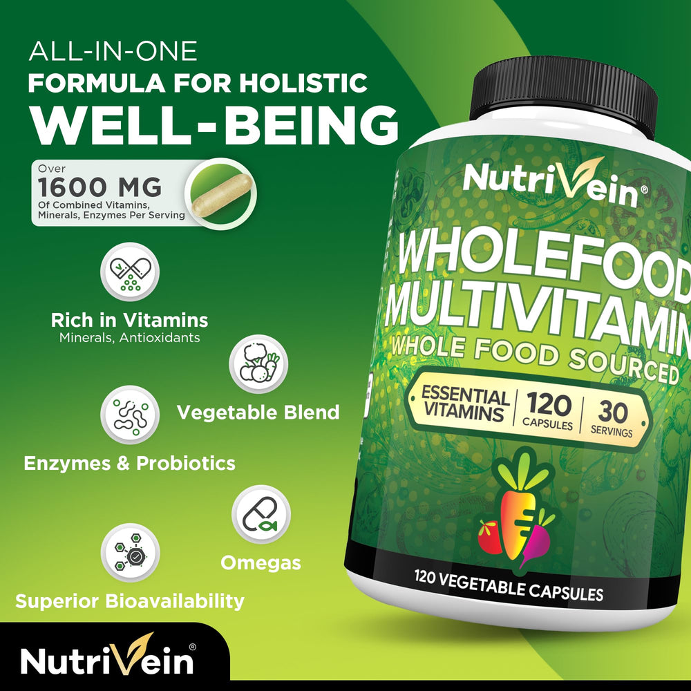 Nutrivein label on bottle highlighting real-food nutrition for absorption.