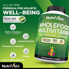 Nutrivein label on bottle highlighting real-food nutrition for absorption.
